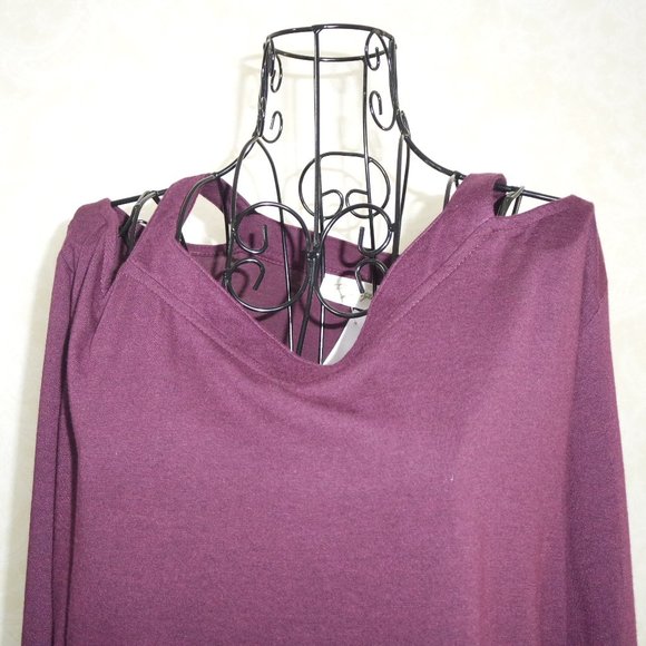 RD Style Tops - RD STYLE Red Cold Shoulder Long Sleeve Top